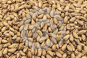 Close up shelled pistachios in bulk