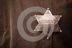 Close up of sheriff badge