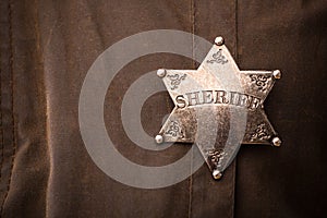 Close up of sheriff badge photo