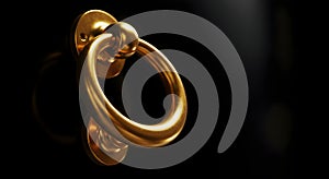 Golden Ring Pull on Dark Background Close-up