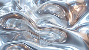 A close up of a shiny metallic surface with waves, AI