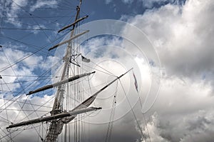 Close up of a ship's mast