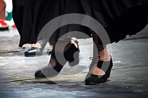 Close up shoes of a dancer during the Flamenco Tree El ÃÂ¡rbol del flamenco musical show part of the Flamenco Festival ( photo