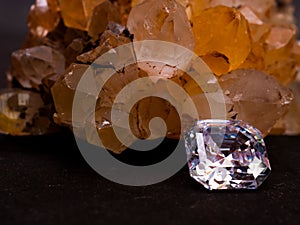 Close up shoot of a beautiful and sparkling diamond