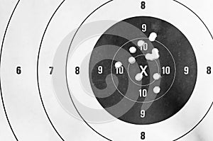 Close up of a shooting target and bullseye