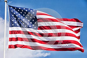Close up shot of american flag