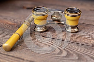 Close up shot of a Antique Vintage 1900ÃÂ´s Opera Glasses Binoculares, retro concept photo