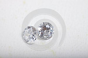 Close up shot of beautiful brilliant crystal zirconia diamond beads