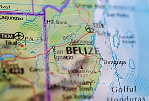 Belize on map photo