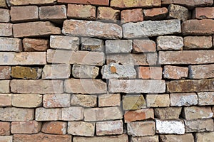 Close up shot of a brick wall texture