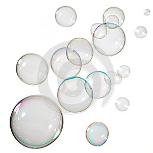 Bubbles isolated on white background