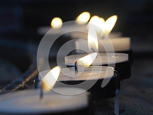 Close-up shot of calming candles