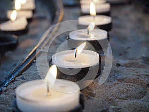 Close-up shot of calming candles