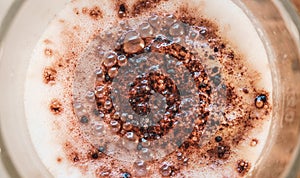 Close up shot of Cappuccino cup