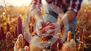 A close-up shot captures the deft hands of farmers as they carefully maneuver harvesting equipmen