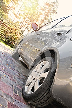 Close up shot of a car