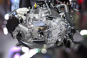 Close up shot of car engine