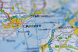 Cardiff on map photo