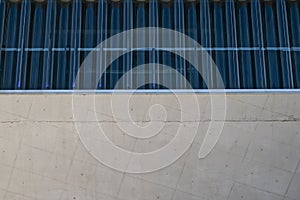 Close up shot of the Casa da Musica do Porto Porto Music House. Detail of corrugated glass and concrete. Abstract image