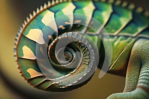 Close up shot of chameleon tail