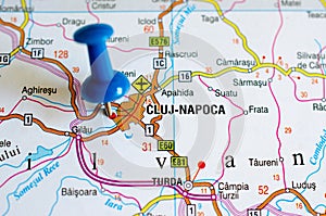 Cluj-Napoca on map