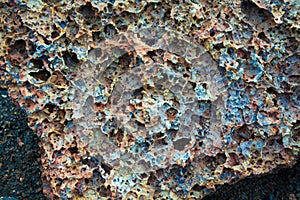 Close up shot of cold lava