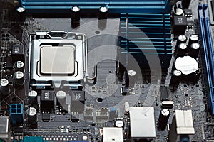 Close-up shot of a computer processor