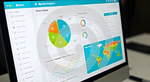Big Data Analytics Dashboard on Screen