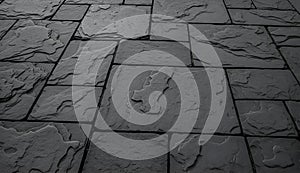 Textured Dark Slate Tile Floor