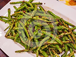 Close up shot of deep fried String Bean