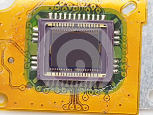 Close up shot of digital camera`s sensor