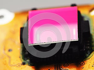 Close up shot of digital camera`s sensor
