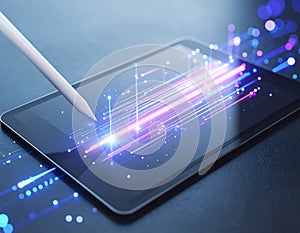 Digital Tablet with Stylus and Data Stream