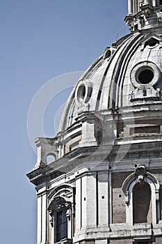 Close-up shot of the dome of St. Peters Basilica