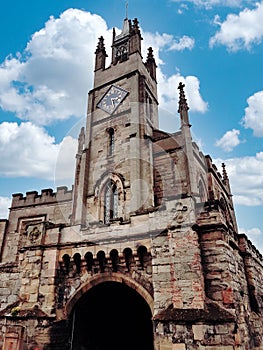 Close up shot of the East Gate in Warwick. England.