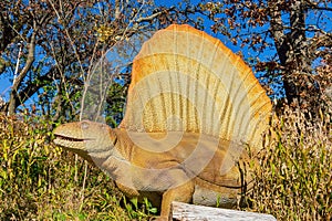 Close up shot of Edaphosaurus Dinosaur model