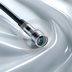 Endoscope Camera on Abstract Background
