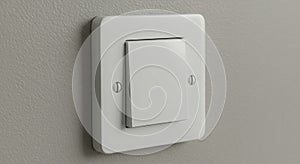 Close up of a white light switch on a wall