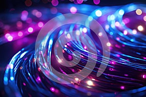 close-up shot of fiber optic cables