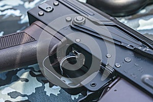 Close-up shot of a firearm or airsoft gun