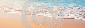 A close-up shot of gentle waves caressing the shore on a pristine sandy beach