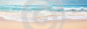 A close-up shot of gentle waves caressing the shore on a pristine sandy beach