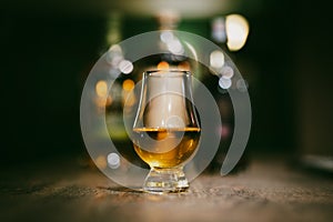 Close up shot a Glencairn whisky glass