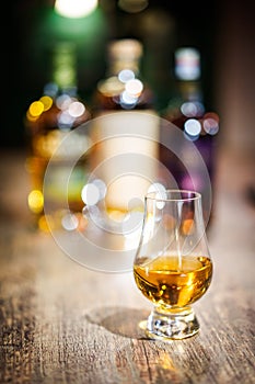 Close up shot a Glencairn whisky glass