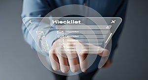 Interactive Checklist on Transparent Screen