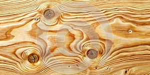 Close-up of wood grain and knots in plywood photo