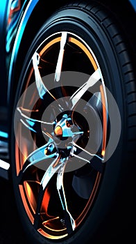 close up shot of hot wheel image generative AI