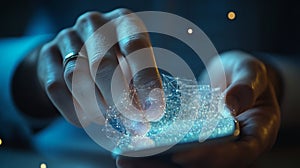 Close Up Shot of a Human Hand Interacting with Digital Interface