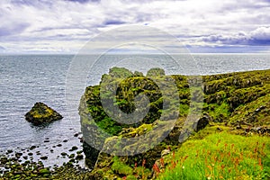 Close up shot of Icelandic Rock Formations