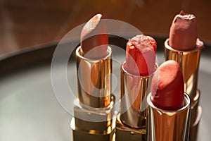 Close up shot of Imperfect used lipsticks